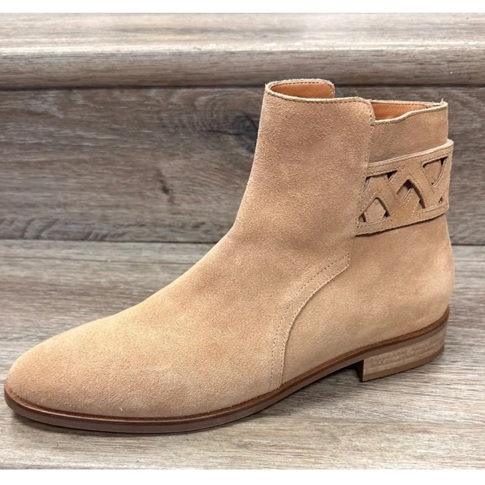 Aquatalia Raleigh water resistant bootie tan‎ zip NEW 7.5